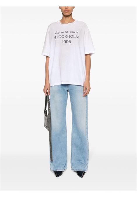 logo tee relaxed fit faded white ACNE STUDIOS | CL0196DC6